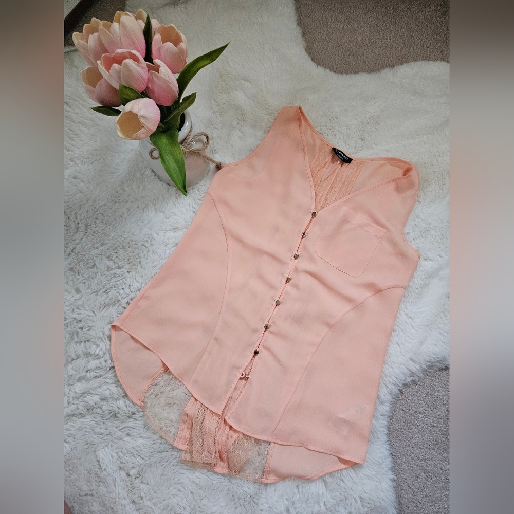 BEBE peach sleeveless top